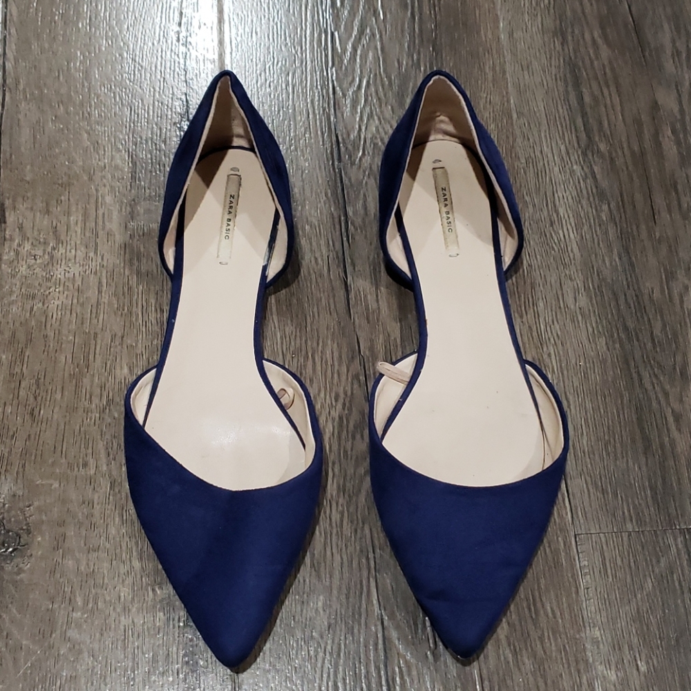 Zara Faux Suede Pointed Flats